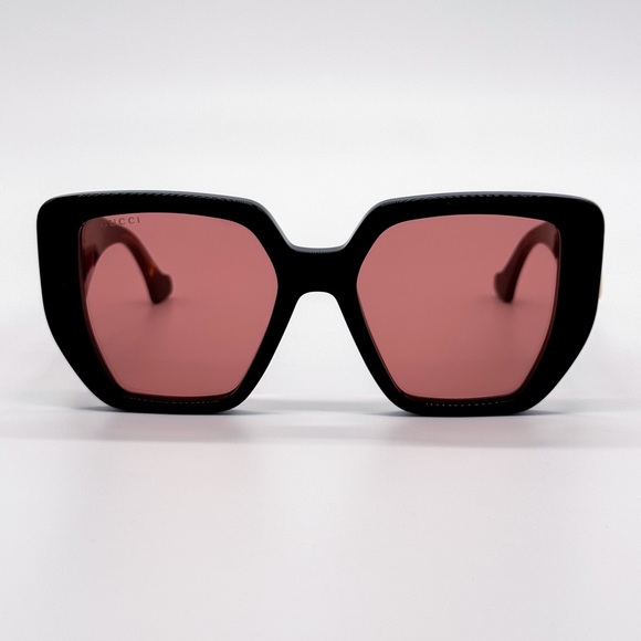 NEW GUCCI GG0956S 009 OVERSIZED BLACK ORANGE PINK WOMEN SUNGLASSES GUCCI - Picture 4 of 13